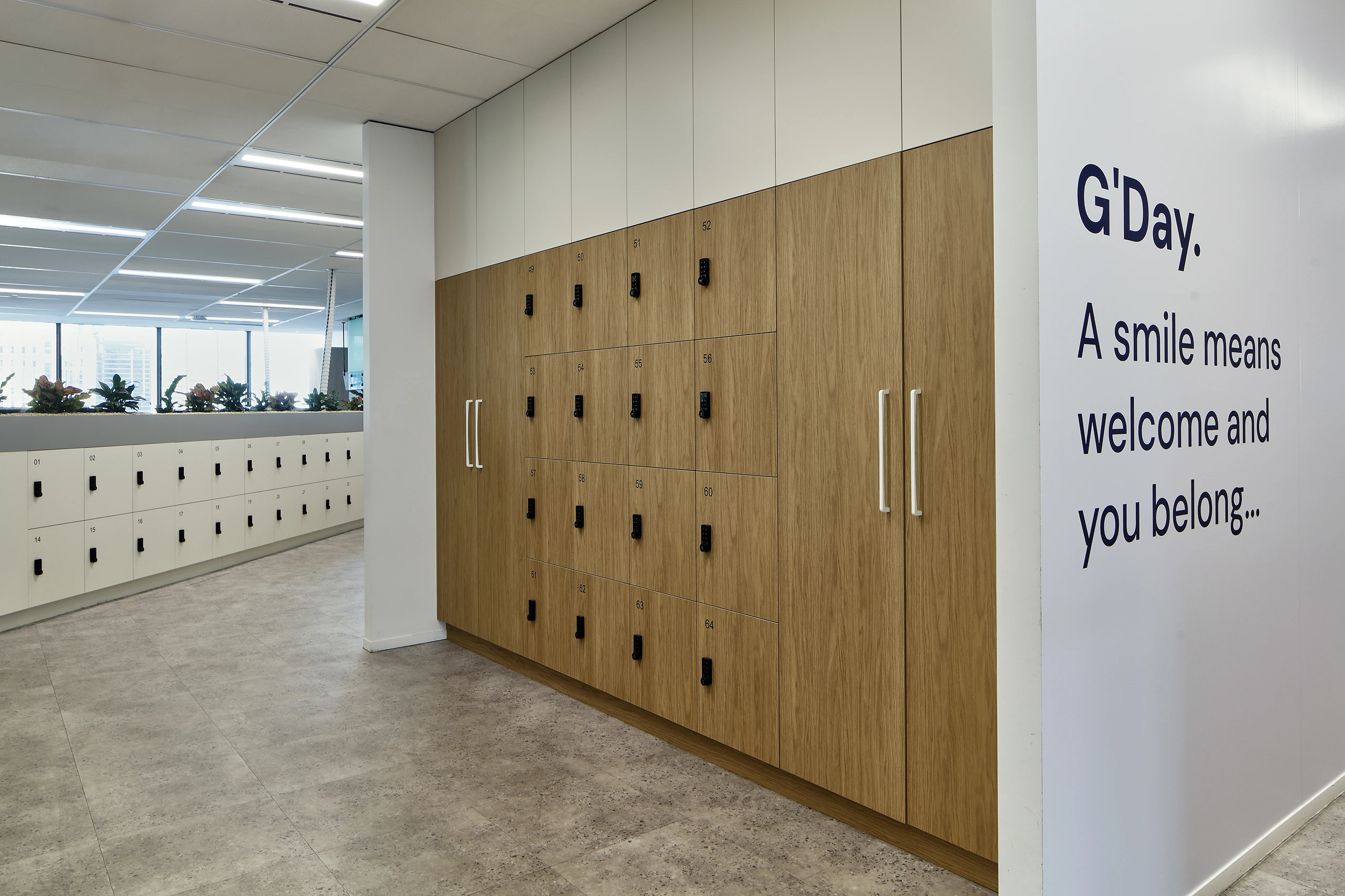 Private Client lockers joinery, George Street Sydney